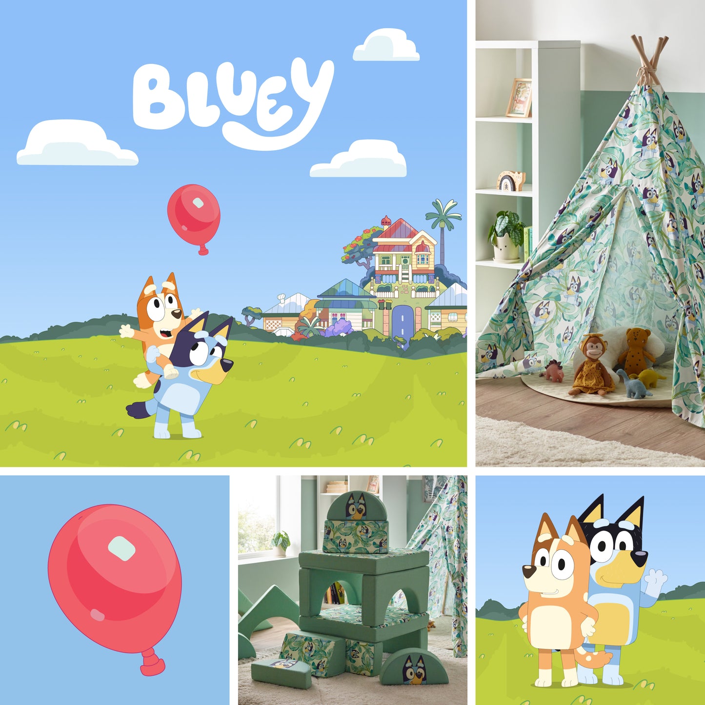 Bluey Kids Teepee Tent with Carry Bag