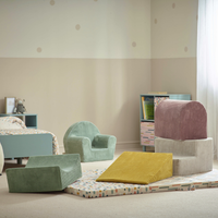 Kids Armchair with Removable Washable Cover | Lightweight Foam Toddler Chair Ages 3-6 | Reading & Playroom Furniture (Sage Green)