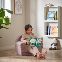 Kids Armchair with Removable Washable Cover | Lightweight Foam Toddler Chair Ages 3-6 | Reading & Playroom Furniture (Pink)