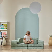 10-Piece Modular Play Sofa - Foam Building Blocks Transformable Kids Sofa | Sage Green