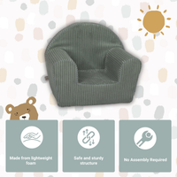 Kids Armchair with Removable Washable Cover | Lightweight Foam Toddler Chair Ages 3-6 | Reading & Playroom Furniture (Sage Green)