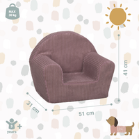 Kids Armchair with Removable Washable Cover | Lightweight Foam Toddler Chair Ages 3-6 | Reading & Playroom Furniture (Pink)