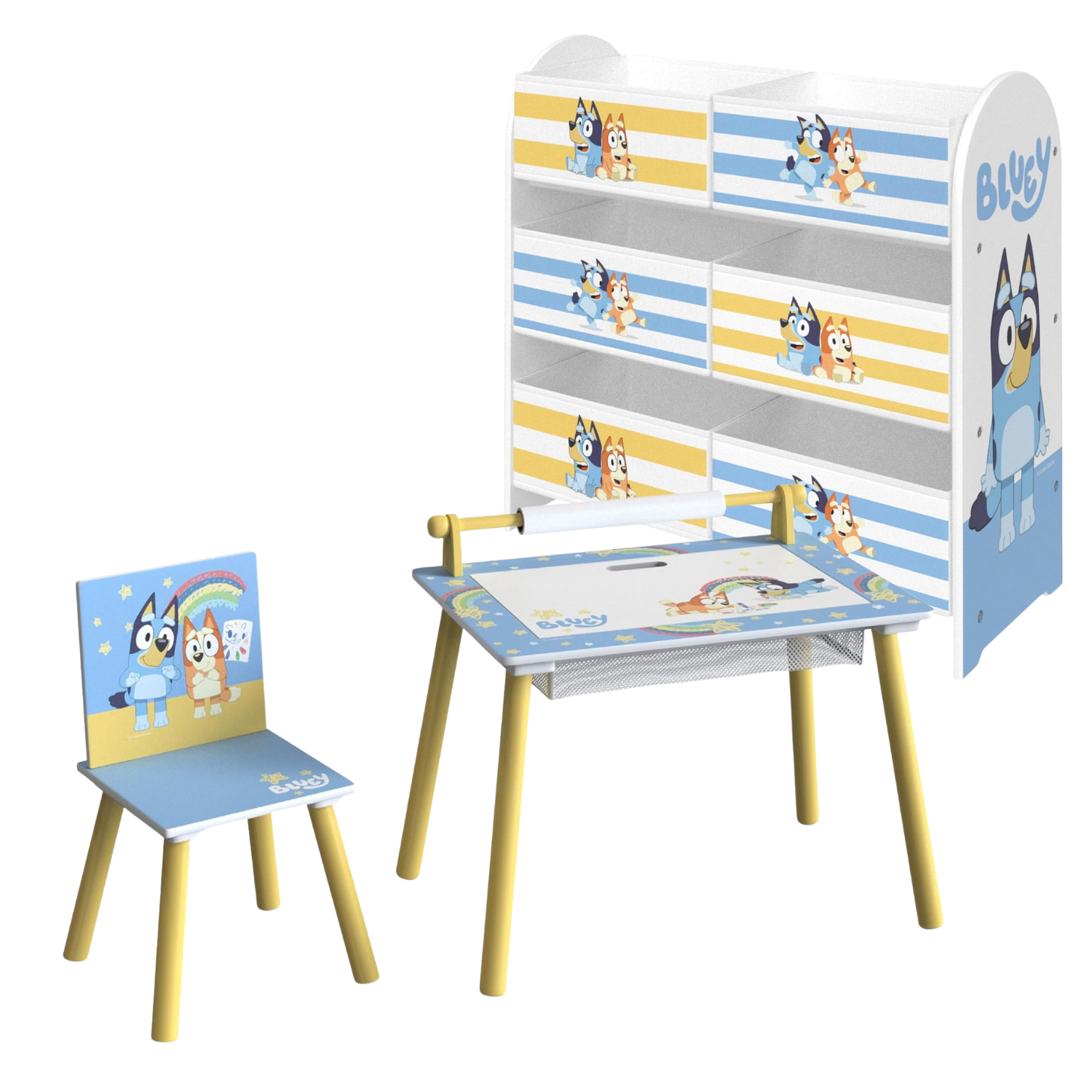 Bluey Kids Activity Desk & Toy Storage Bundle