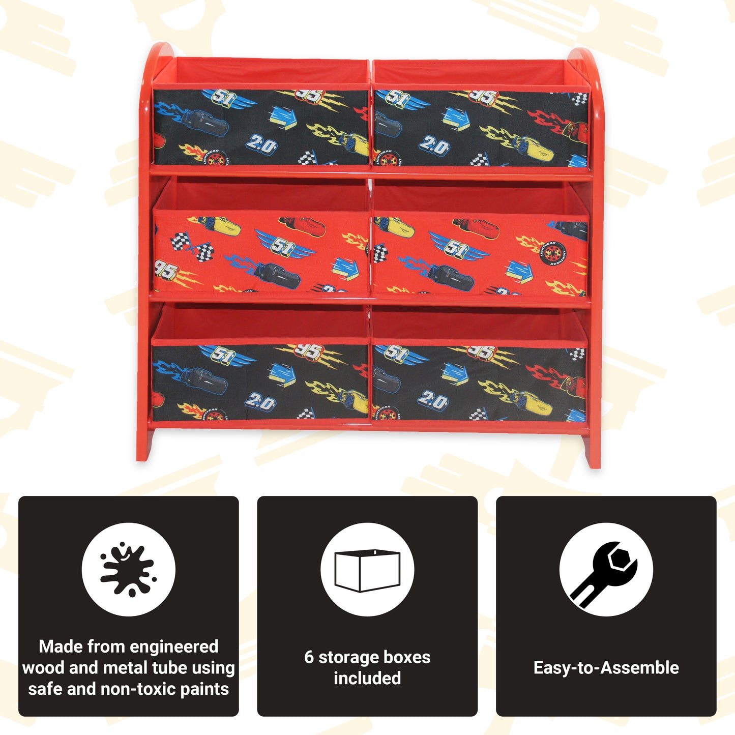 Disney Cars Lightning McQueen Toy Storage Unit