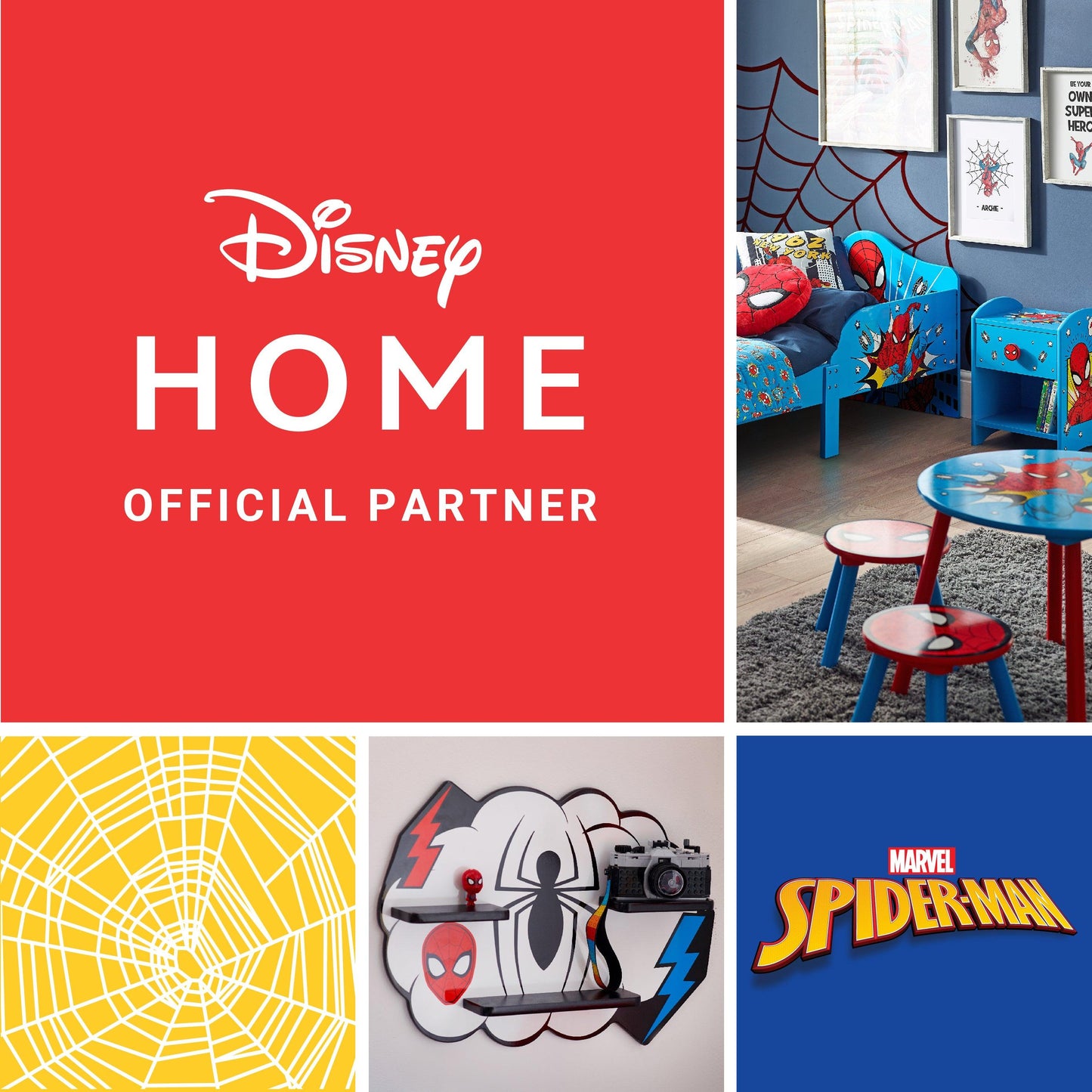 Disney Marvel Spider-Man Bedside Table for Kids