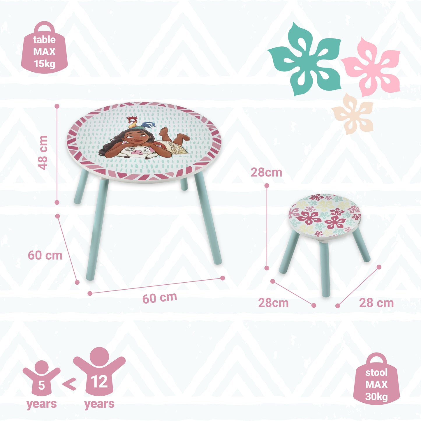 Disney Moana Table and Stool Set