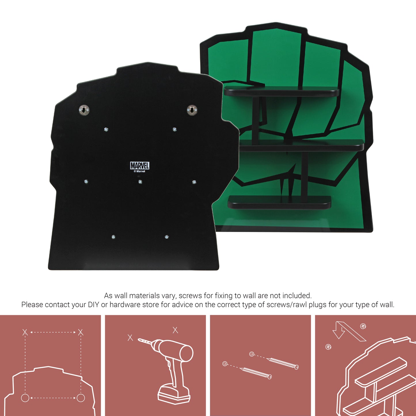 Marvel Avengers Hulk Decorative Wall Shelf