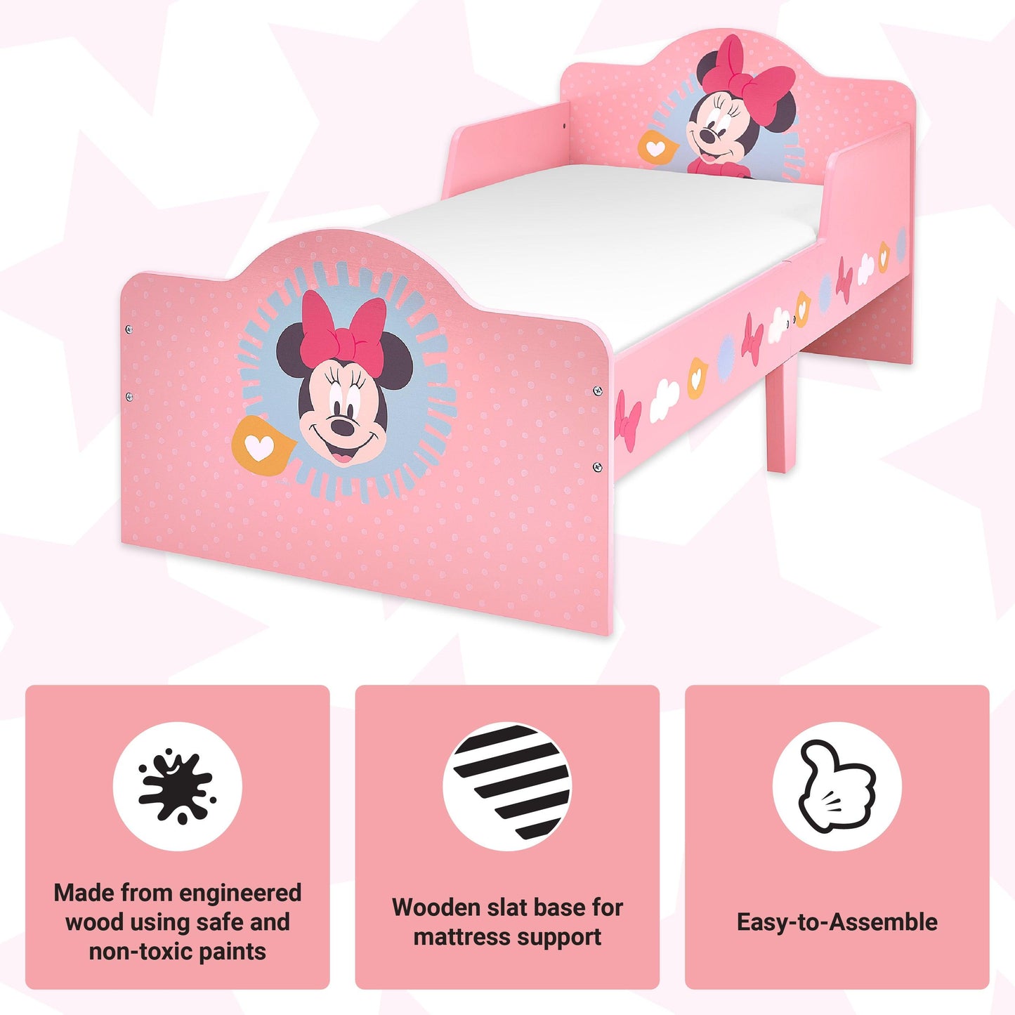 Disney Minnie Mouse Pink Toddler Bed