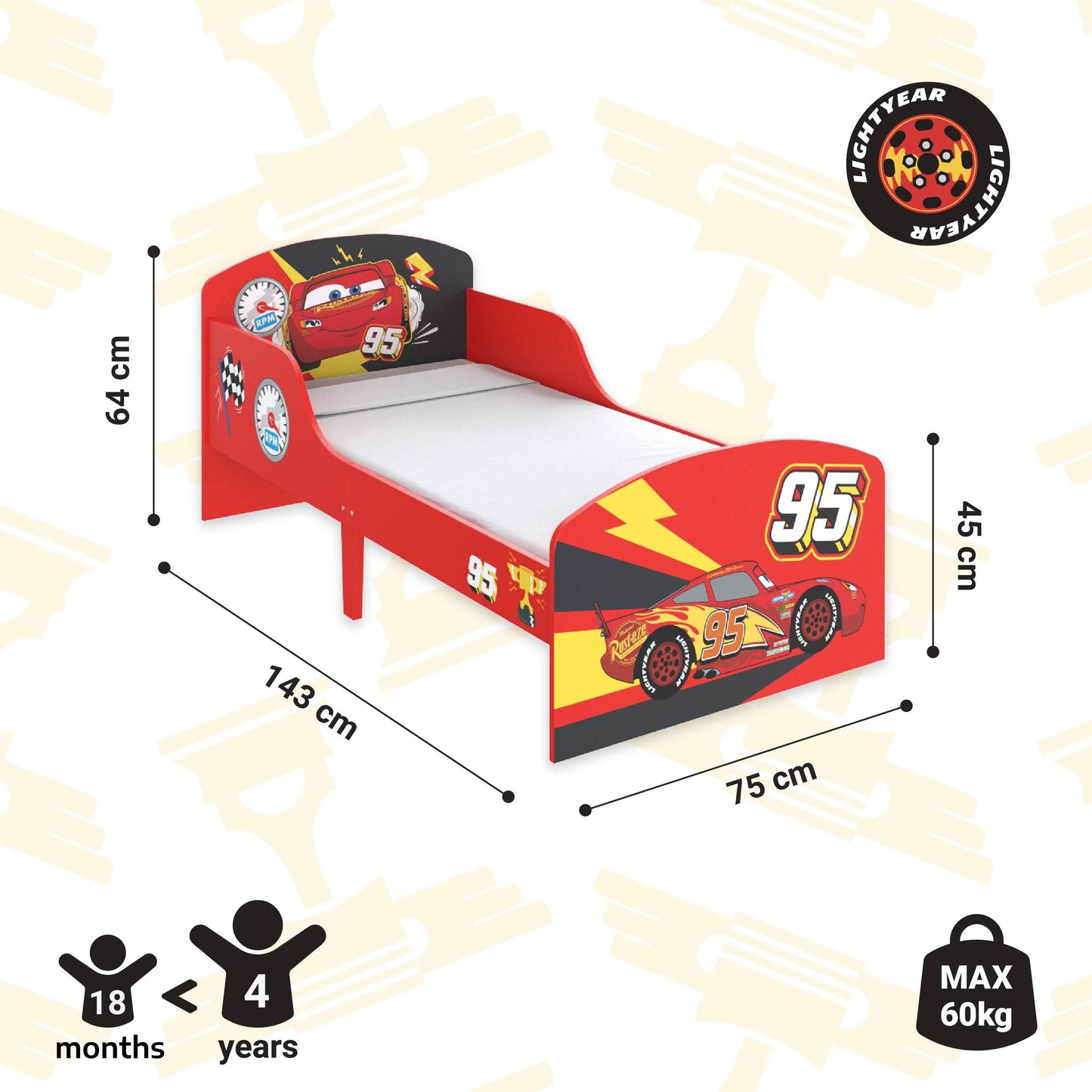 Disney Lightning Mcqueen Toddler Bed