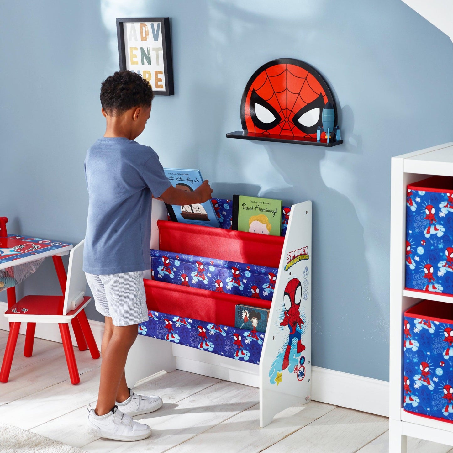 Marvel Spidey and His Amazing Friends Wooden Book Storage Rack