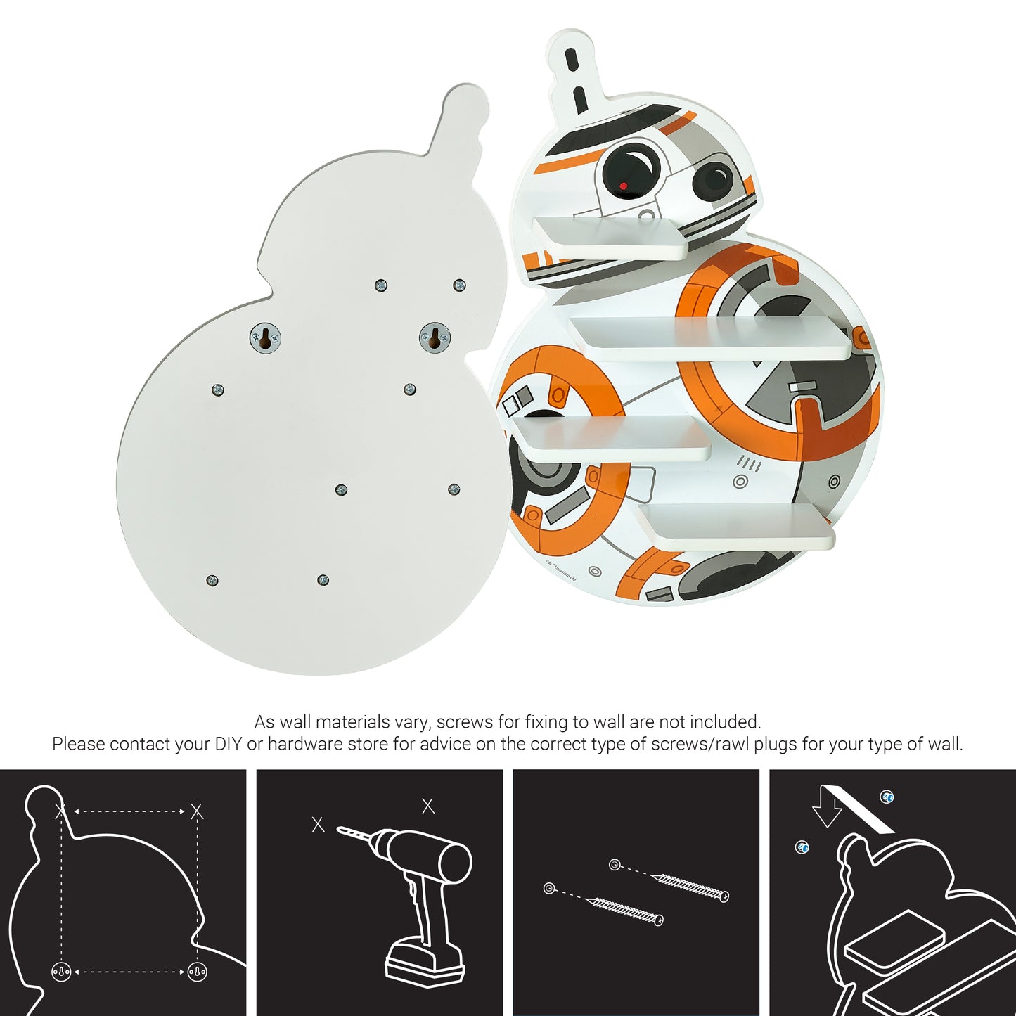 Star Wars Bb-8 Decorative Wall Shelf