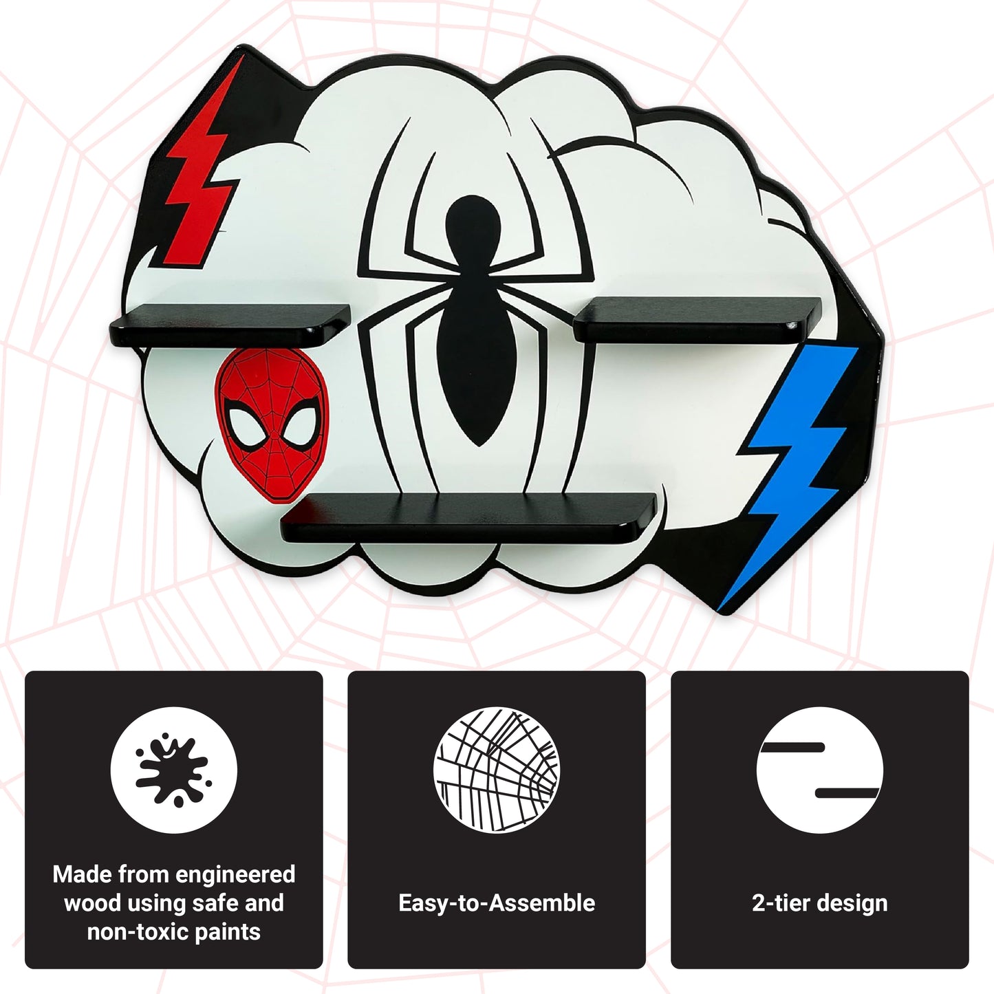 Marvel Spider-Man Cloud Large Decorative Wall Shelf