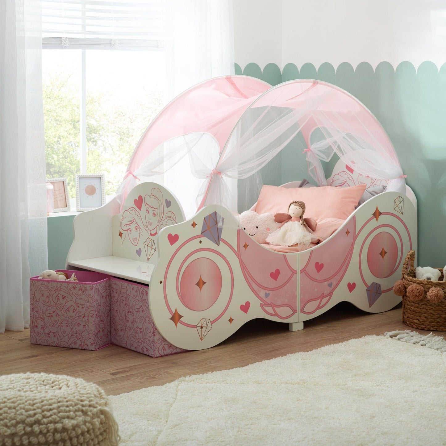 Disney Princess Carriage Toddler Bed with Canopy