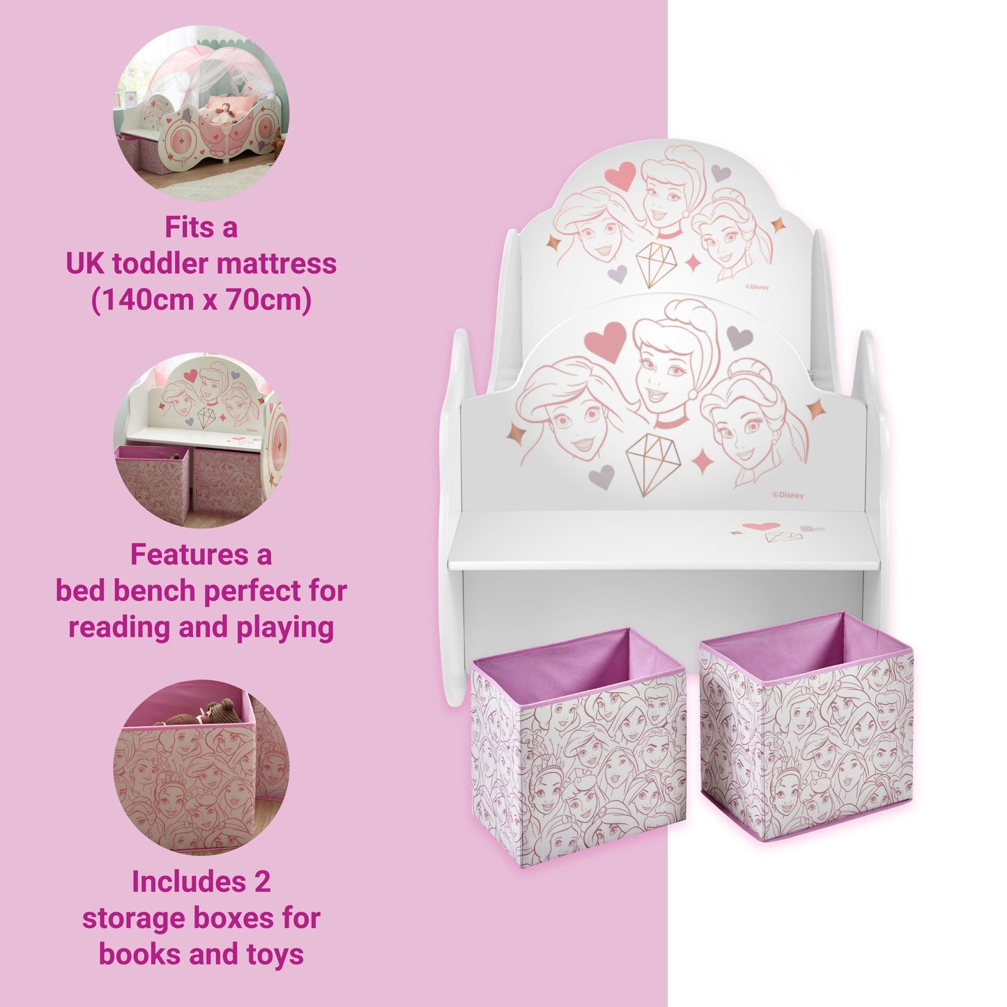 Disney Princess Carriage Toddler Bed with Canopy