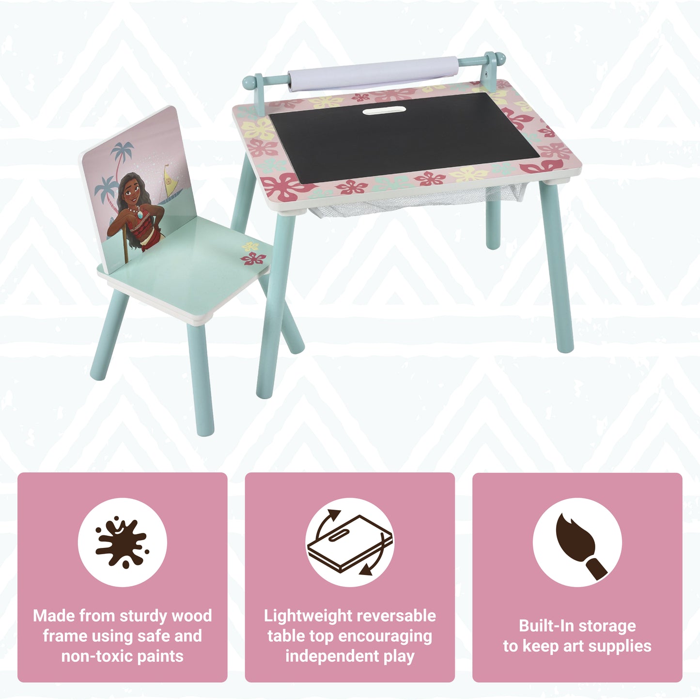 Disney Moana Kids Table and Chair Set