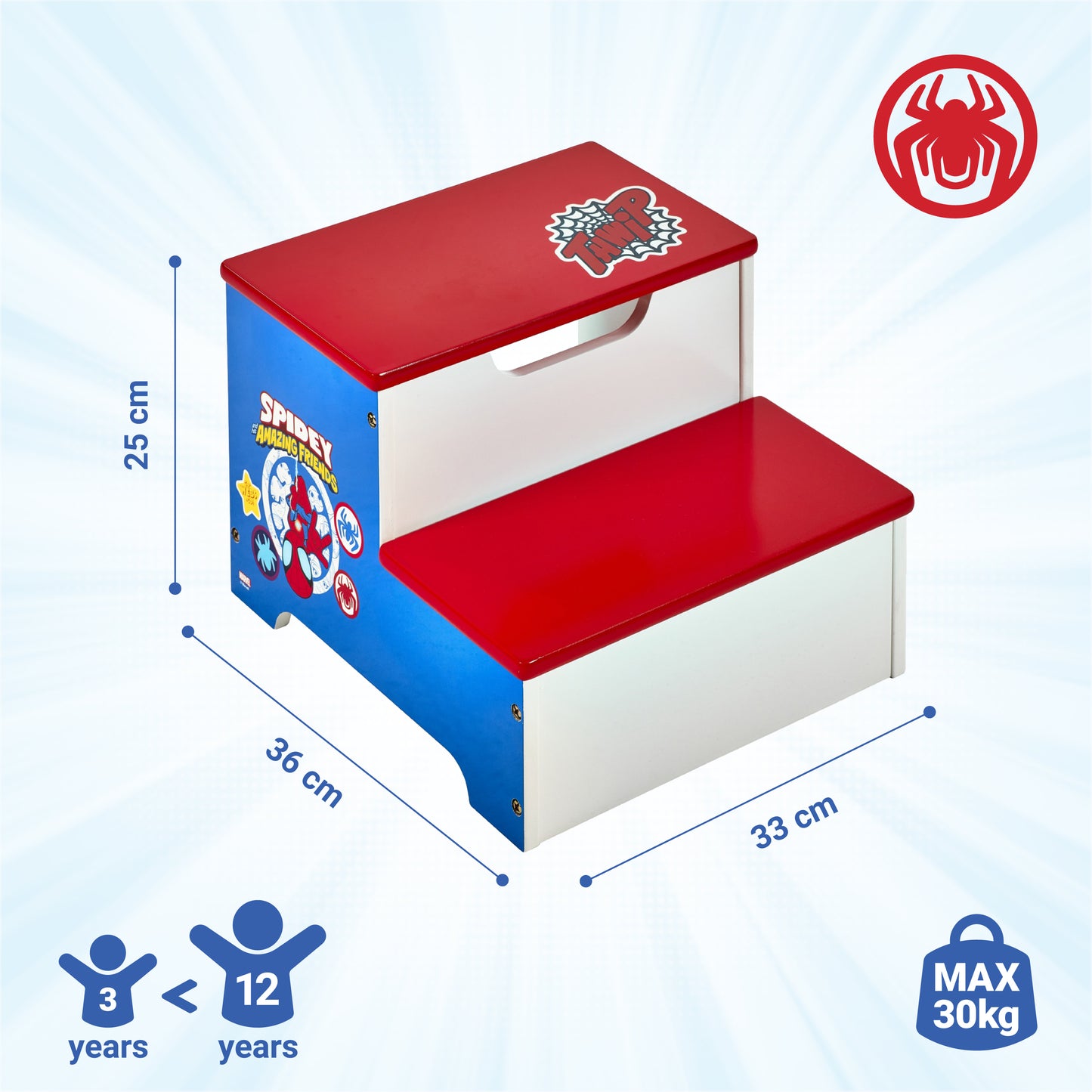 Marvel Spidey and His Amazing Friends Two Step Stool for Kids