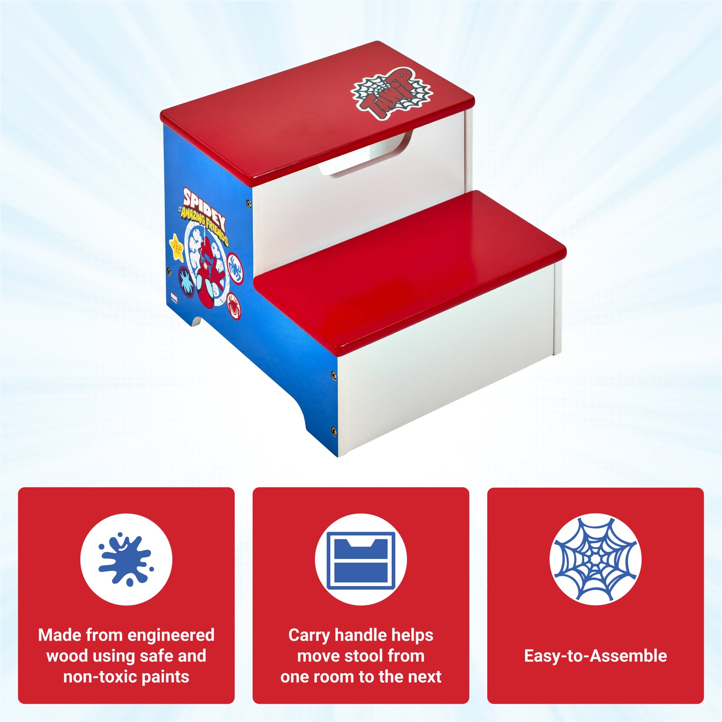 Marvel Spidey and His Amazing Friends Two Step Stool for Kids