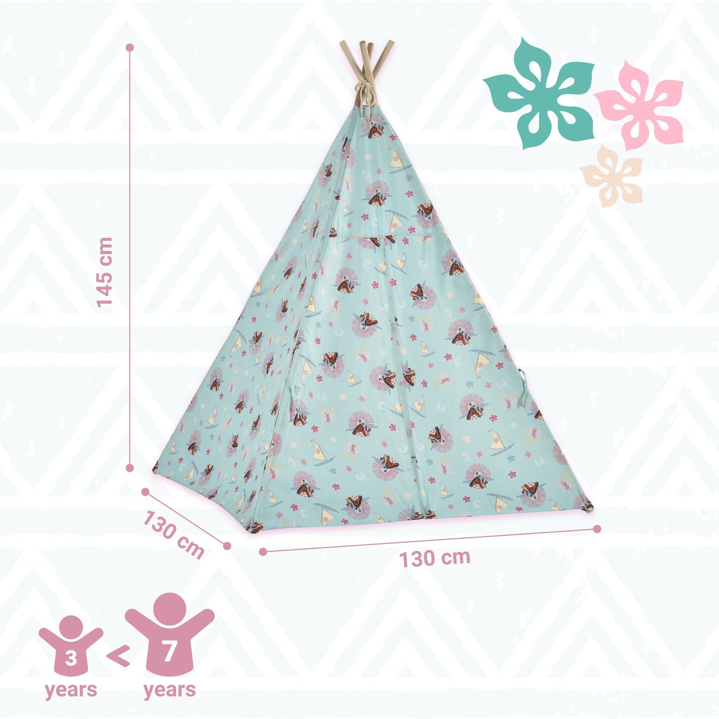 Disney Moana Kids Teepee Tent with Carry Bag