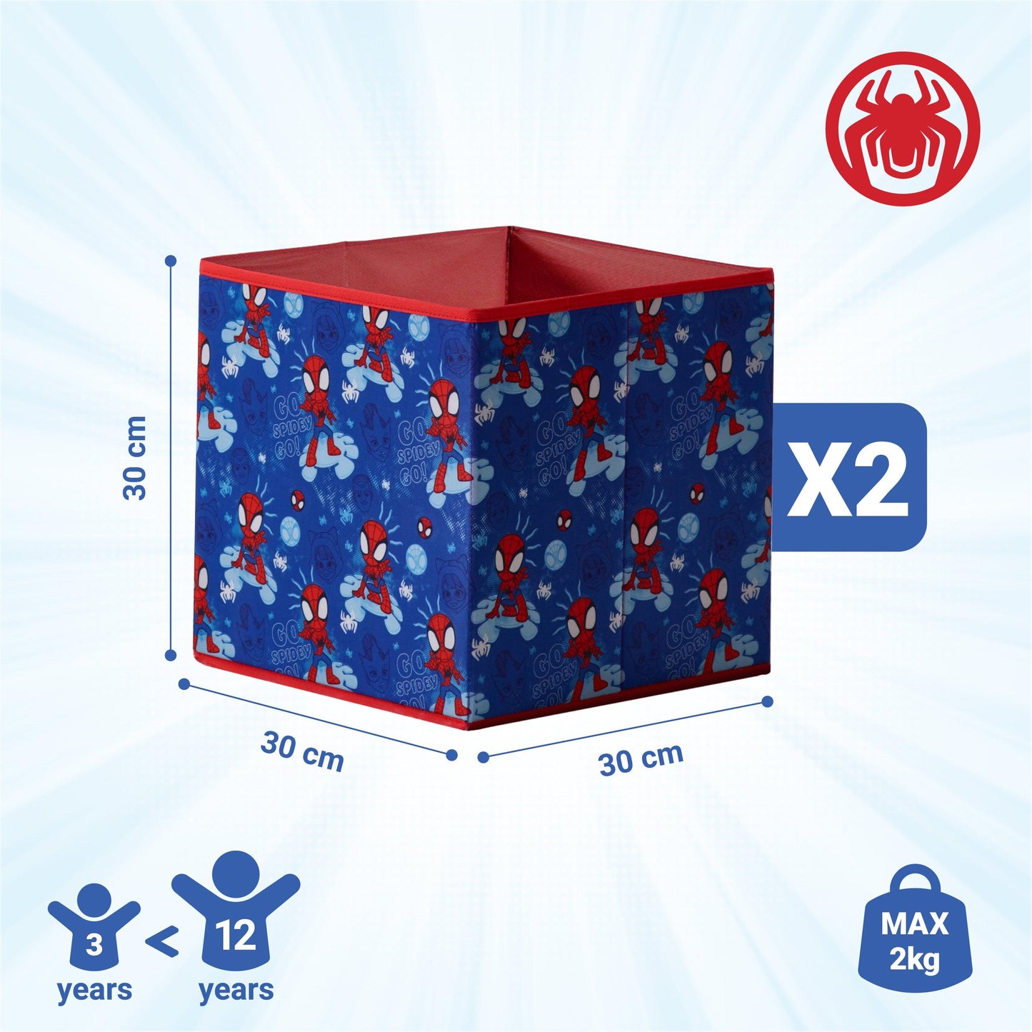 Marvel Spidey and His Amazing Friends 2-pc Fabric Storage Boxes