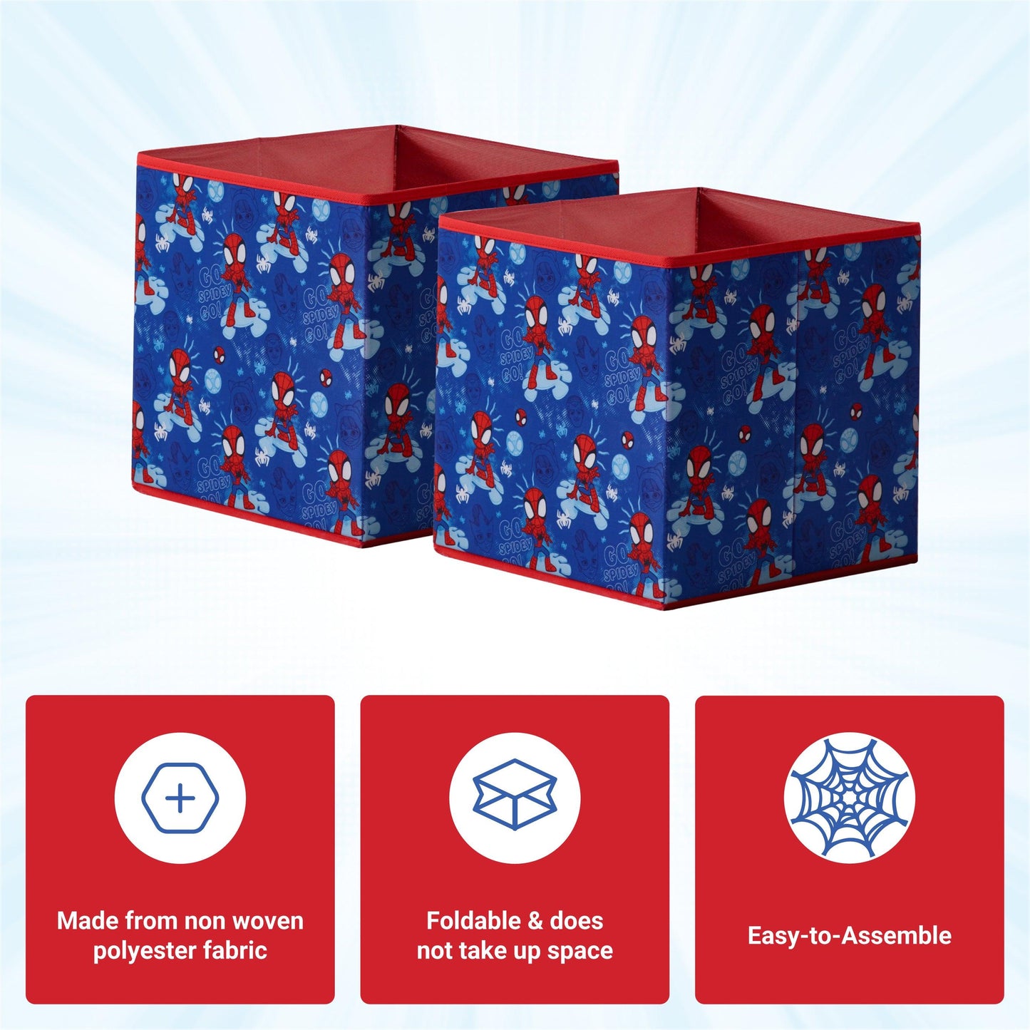 Marvel Spidey and His Amazing Friends 2-pc Fabric Storage Boxes