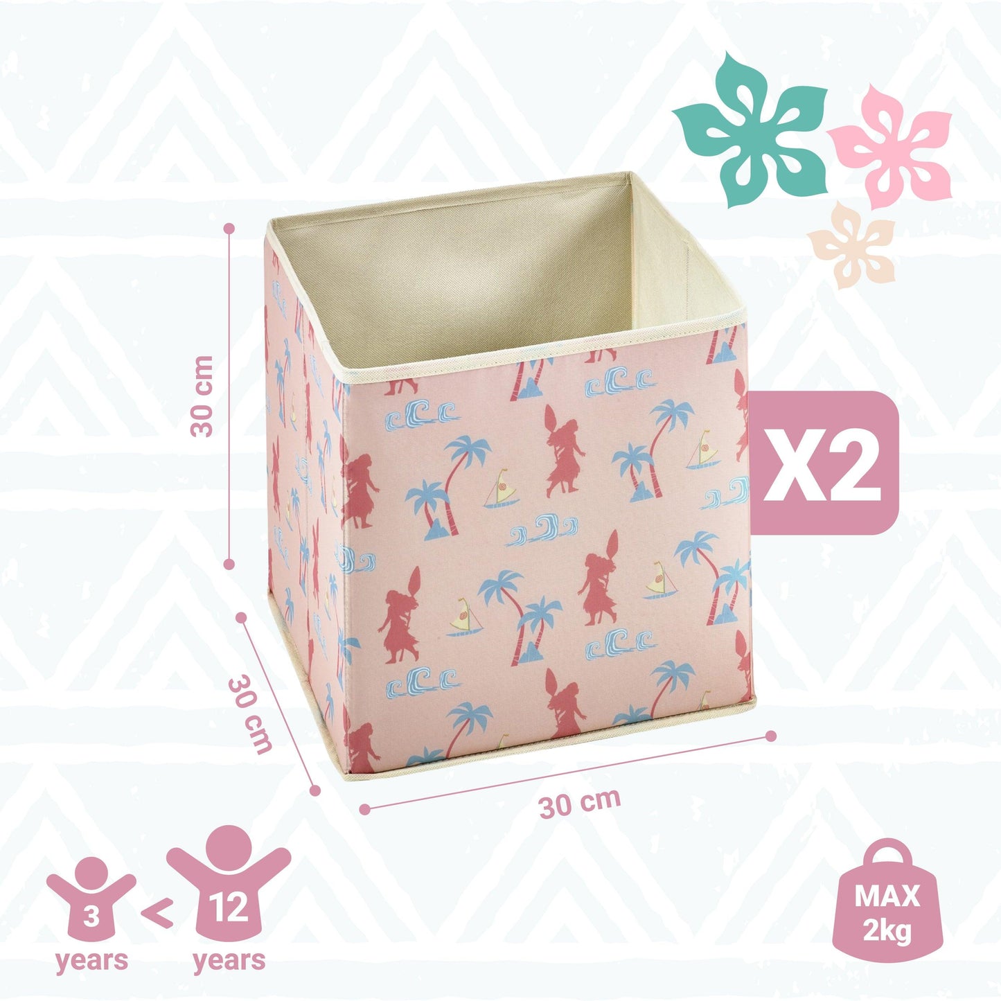 Disney Moana 2-pc Fabric Storage Boxes
