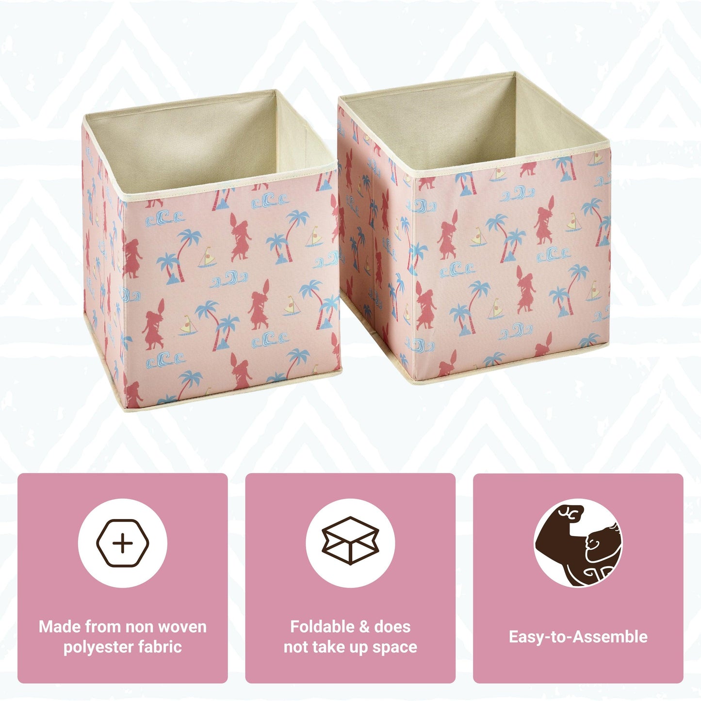 Disney Moana 2-pc Fabric Storage Boxes