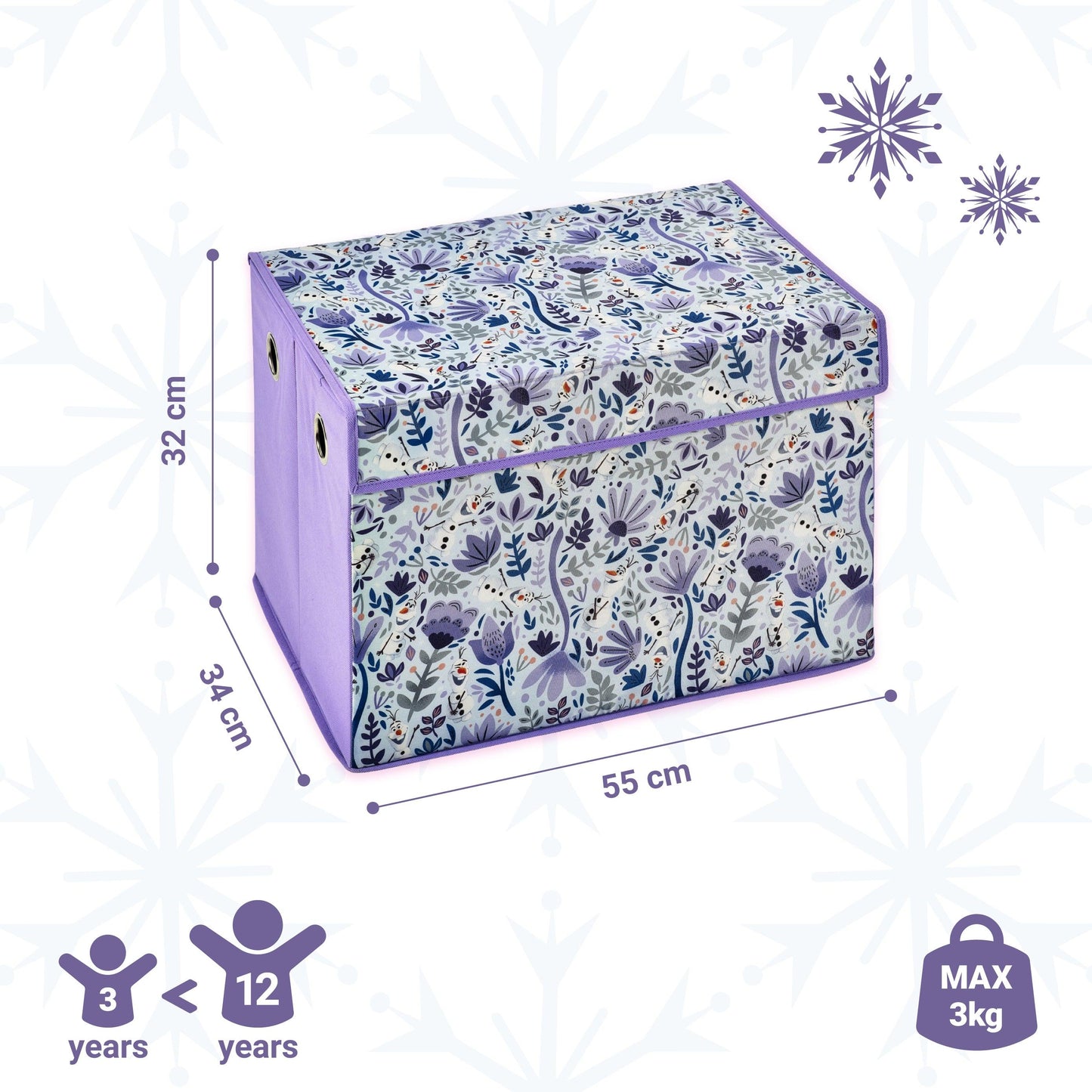 Disney Frozen Large Fabric Storage Box with Flip-Top Lid