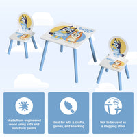 Bluey Kids Table & Chairs Set with Wooden Bookshelf Bundle