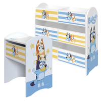 Bluey Kids Bedroom Bundle – 6-Box Fabric Toy Storage Unit & Bedside Table with Drawer