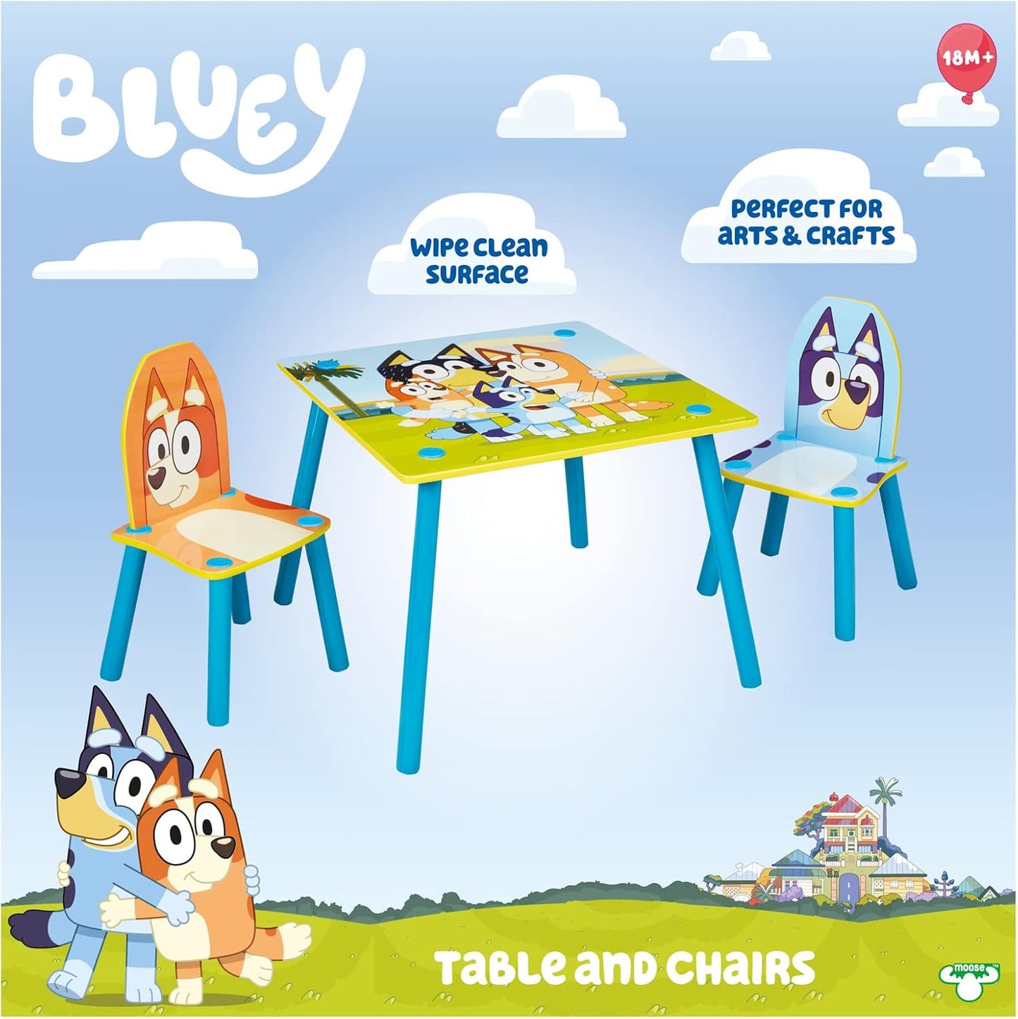 Bluey Kids Table & Chairs Set