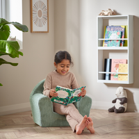 Kids Armchair with Removable Washable Cover | Lightweight Foam Toddler Chair Ages 3-6 | Reading & Playroom Furniture (Sage Green)