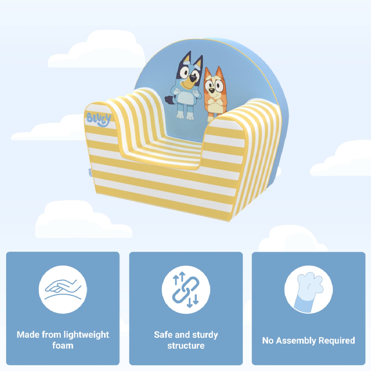 Bluey Kids Character Foam Armchair