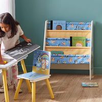 Bluey Kids Table & Chairs Set with Wooden Bookshelf Bundle