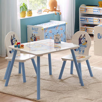 Bluey Kids Table & Chairs Set with Wooden Bookshelf Bundle